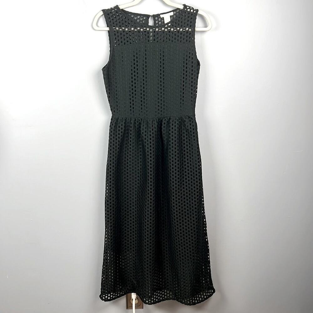 H&M Forest Green Eyelet Midi Dress